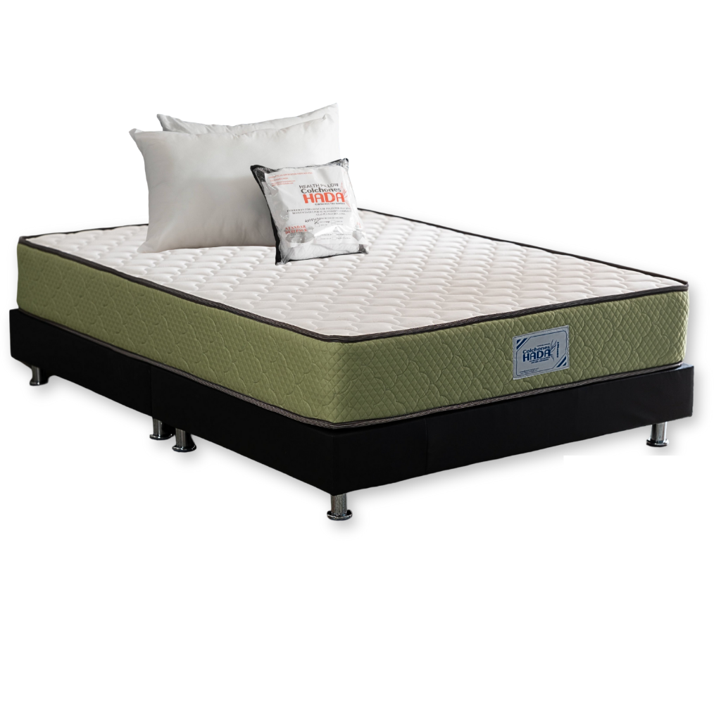 COMBO COLCHON CONFORT Y SOMIER DOS CUERPO  DOBLE 140X190 - OBSEQUIO ALMOHADA(S) Y PROTECTOR_1